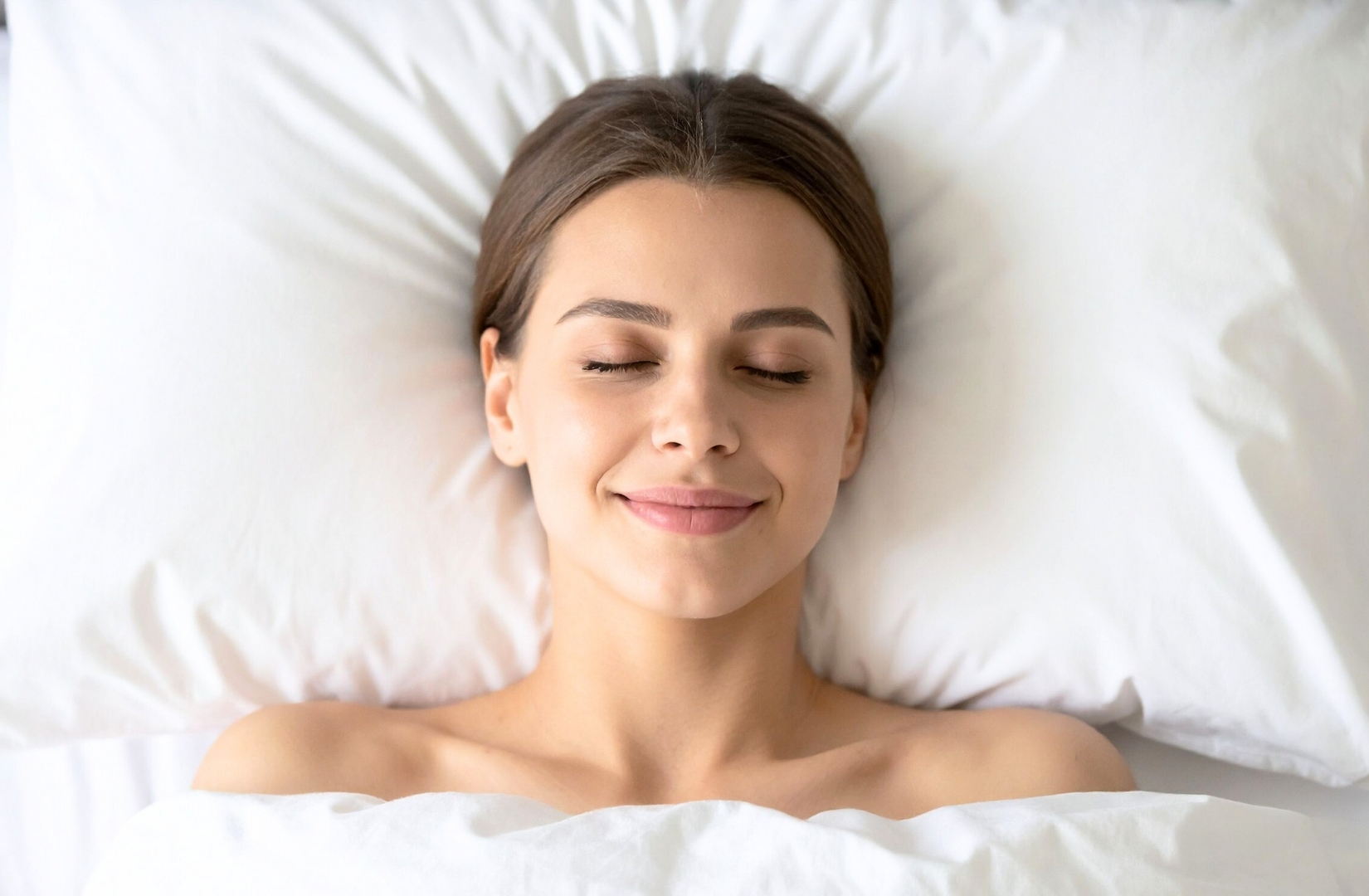 Woman Sleeping and smiling